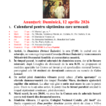 Anunturi – duminica 12 aprilie 2026