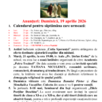 Anunturi – duminica 19 aprilie 2026