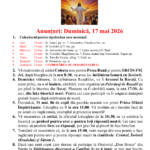 Anunturi – duminica – 17 mai 2026