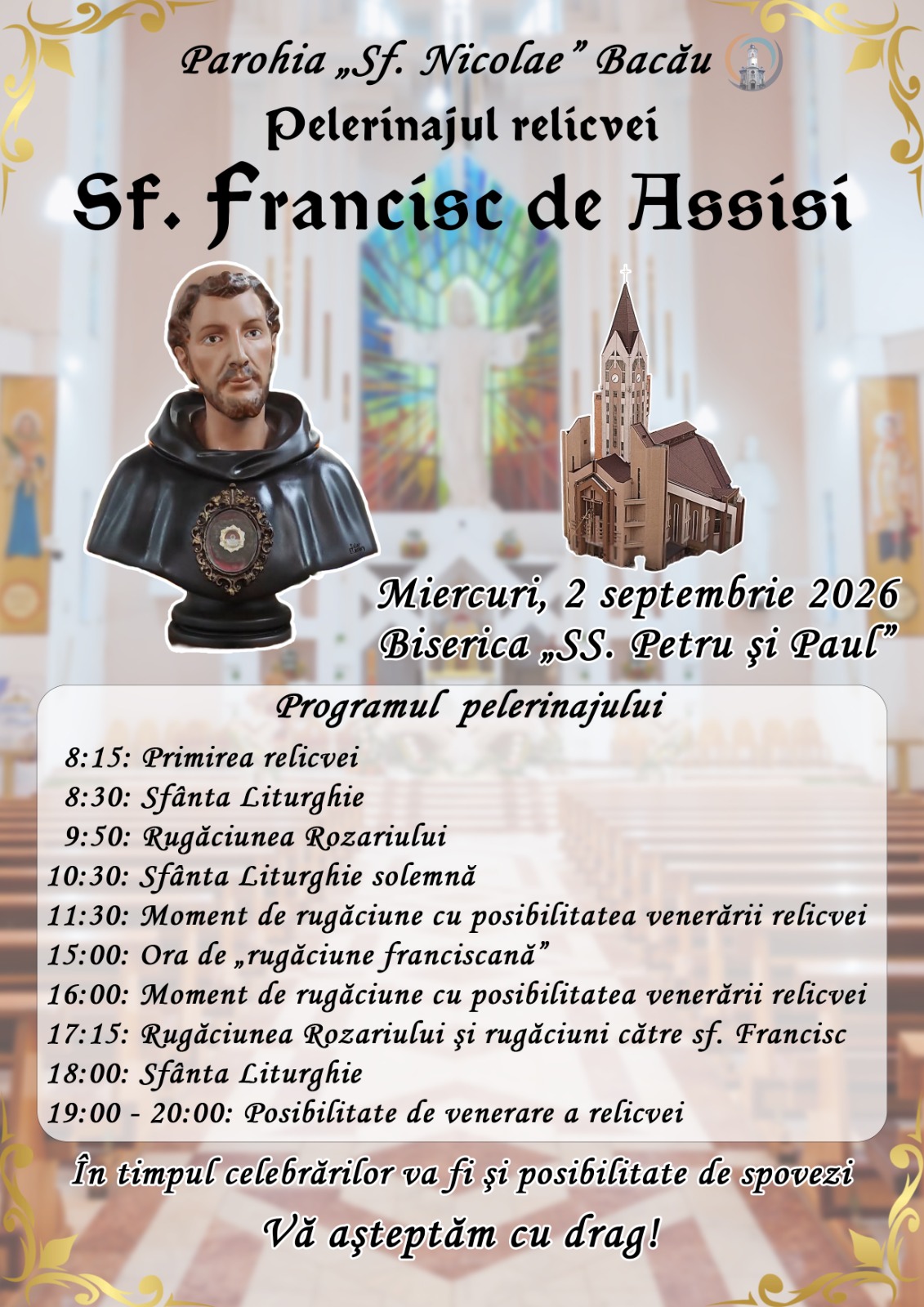 You are currently viewing Pelerinaj – Moaștele sfântului Francisc de Assisi la Bacau