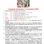 Anunturi – duminica 11 octombrie 2026